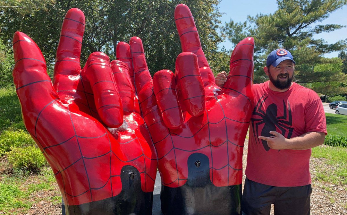 A statue of Spider-Man's hands came under fire when a women deemed it "demonic".