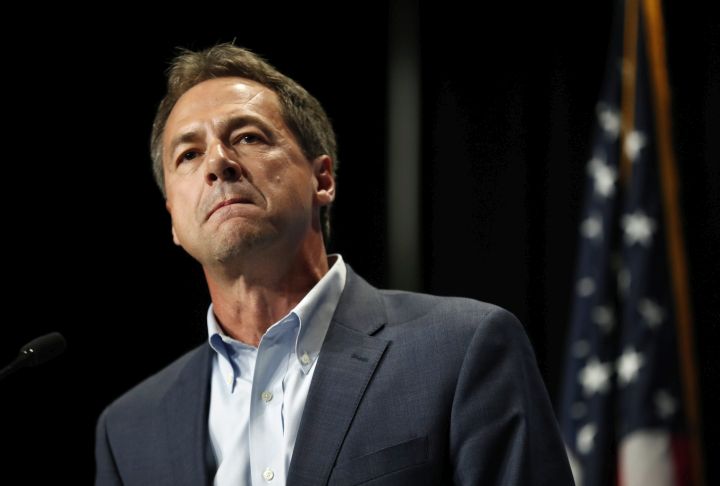 In this June 9, 2019 photo, Democratic presidential candidate Steve Bullock speaks during the Iowa Democratic Party's Hall of Fame Celebration in Cedar Rapids, Iowa. 