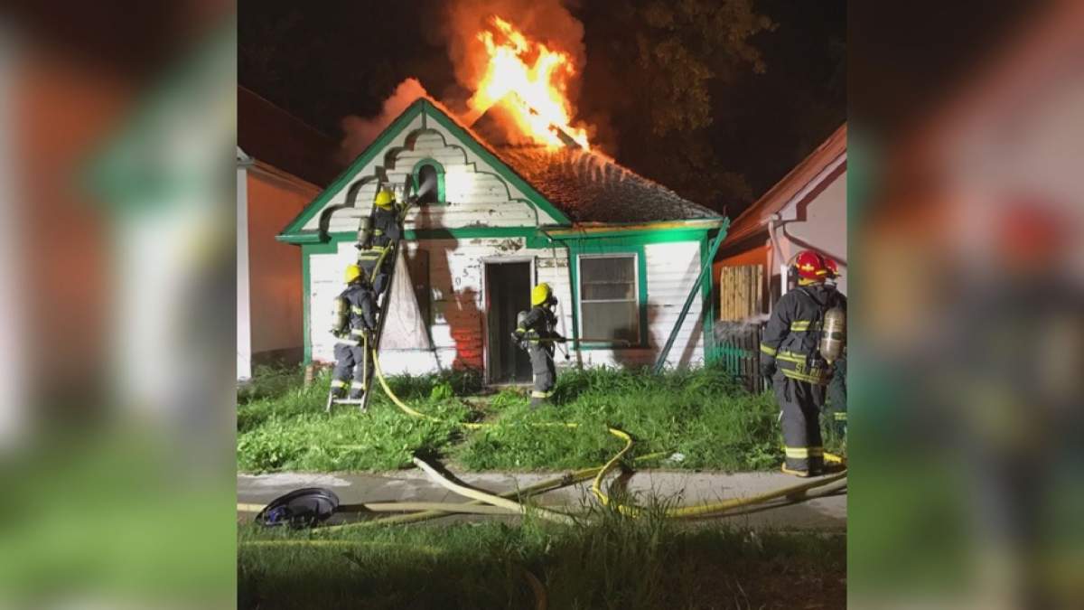 WFPS crews on scene of a house fire on Victor Street Monday morning.