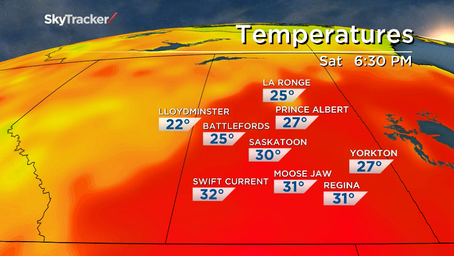 Temperatures clamber up into the low 30s on Saturday before they come toppling down behind a cold front on Sunday.