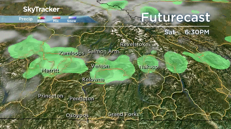There is a slight chance of showers on Saturday as a week cold front pushes through.