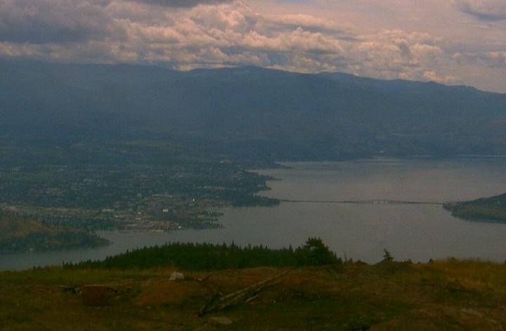 A view of Kelowna and Okanagan Lake on Wednesday, July 10, 2019. A severe thunderstorm watch has been issued for the entire Okanagan, along with several other regions in B.C.’s Southern Interior.