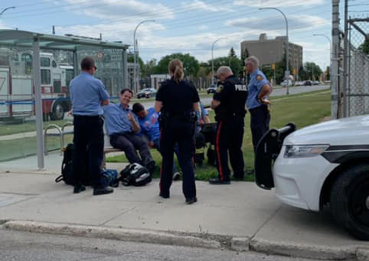 Winnipeg police said nothing disrespectful took place in this viral photo.