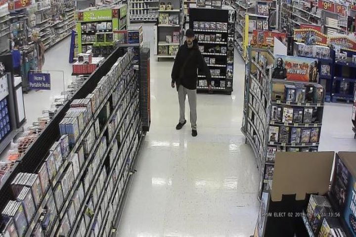 Barrie police are searching for two suspects following a reported theft from a local Walmart and an alleged assault.