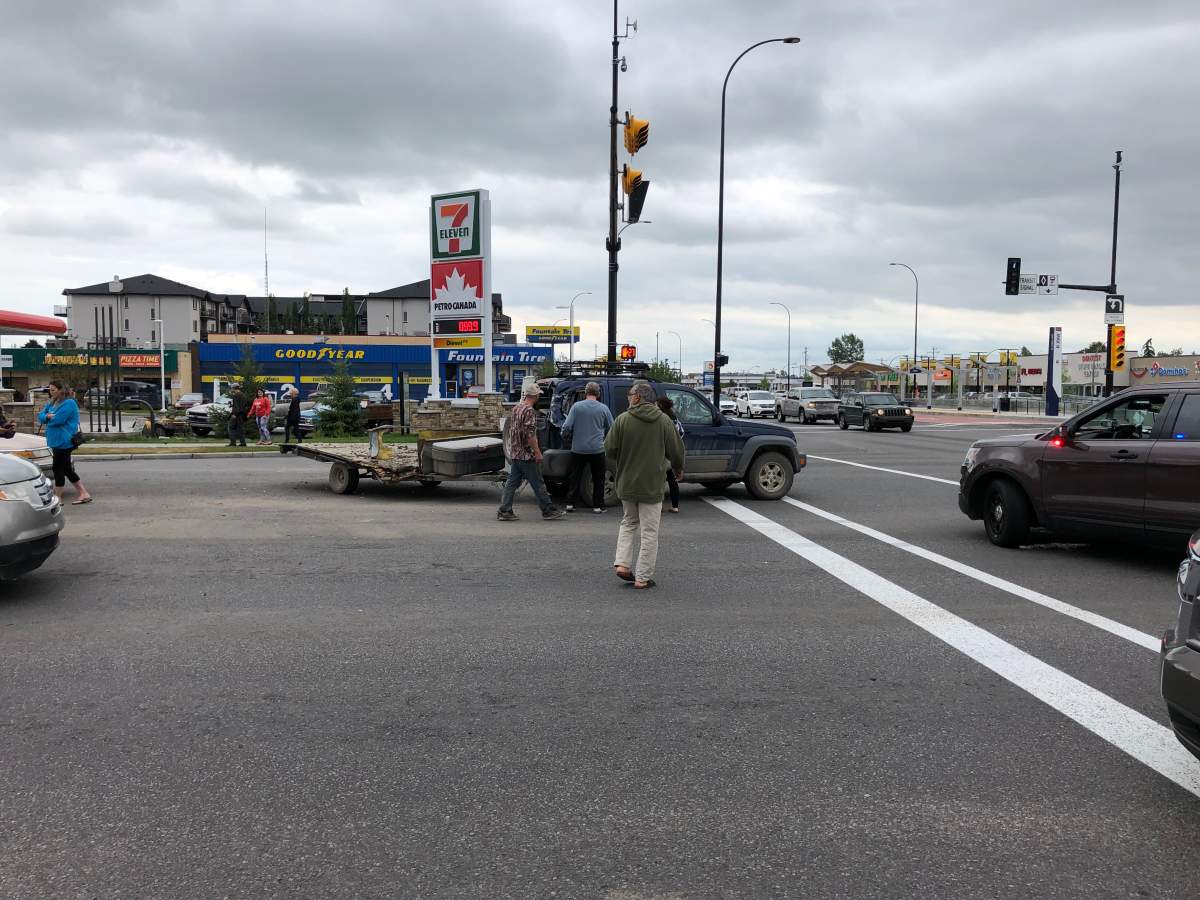 A multi-vehicle crash on 17 Avenue in Calgary on Sunday, Aug. 11, 2019.