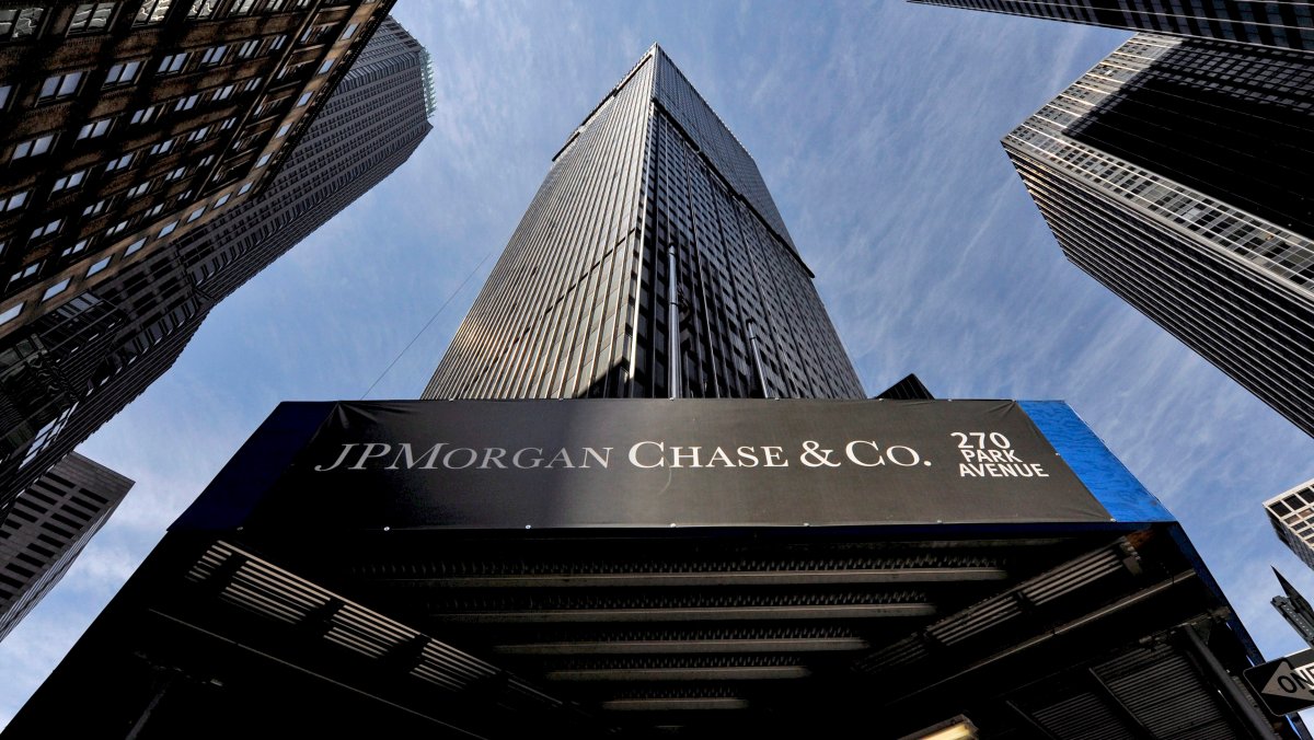 A file photo dated 16 April 2009 showing a sign at a JPMorgan Chase building in New York, New York, USA. 
