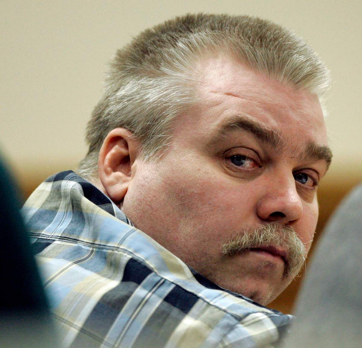  In this March 13, 2007, file photo, Steven Avery listens to testimony in the courtroom at the Calumet County Courthouse in Chilton, Wis. 