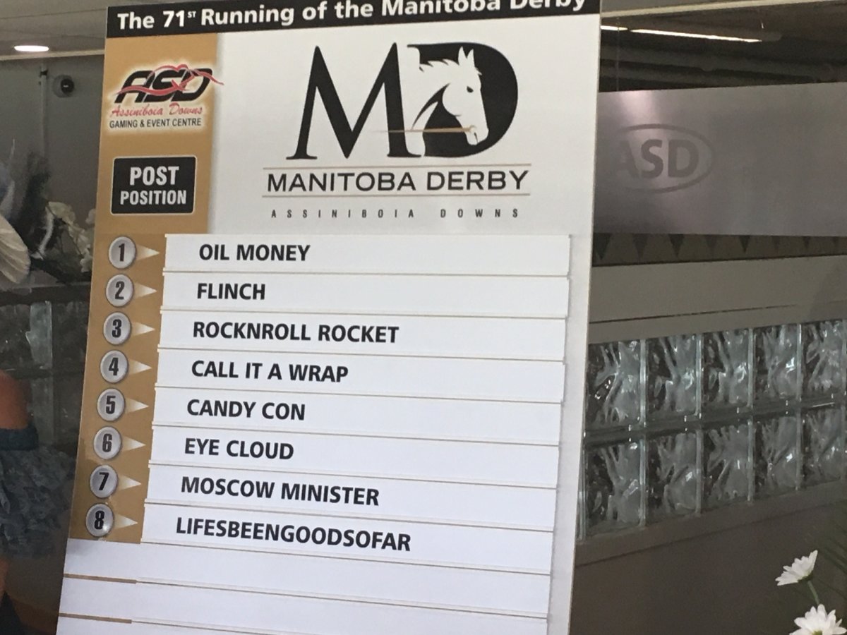 The draw for post positions has been set for the 2019 Manitoba Derby. Kelly Moore CJOB-Global News.