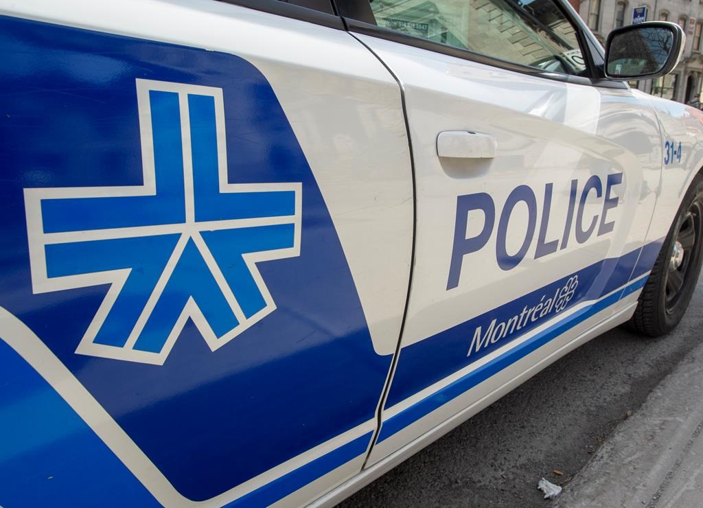 A Montreal police car is seen Friday, April 5, 2019 in Montreal.
