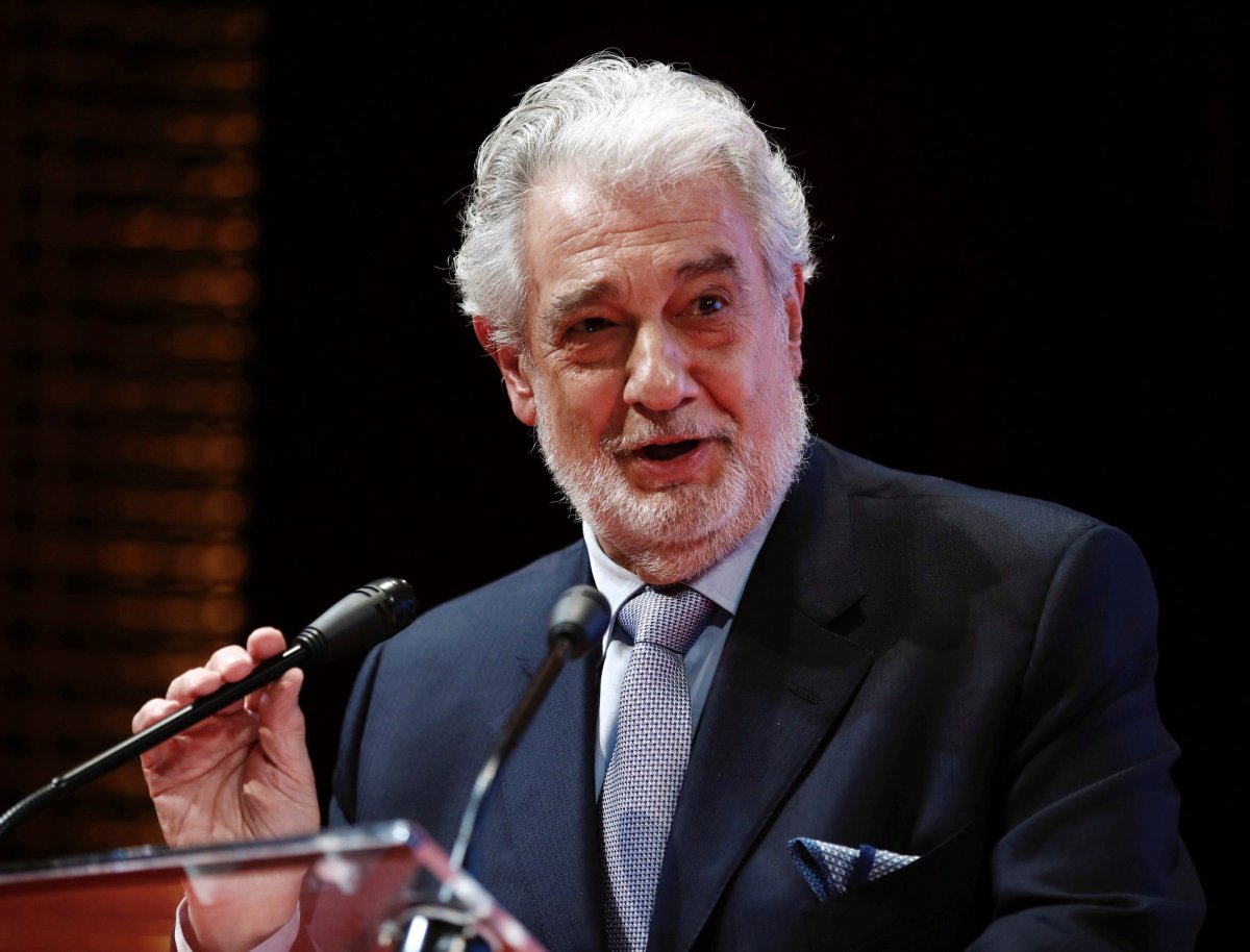 Spanish tenor Placido Domingo speaks during the 10th International Congress of Excellence organized by Madrid's Regional Government and held at Teatro de la Zarzuela in Madrid, Spain, 15 July 2019. 