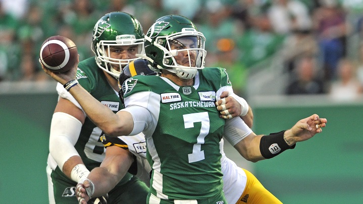 Saskatchewan Roughriders quarterback Cody Fajardo returned to practice on Wednesday, throwing for the first time since his oblique injury.