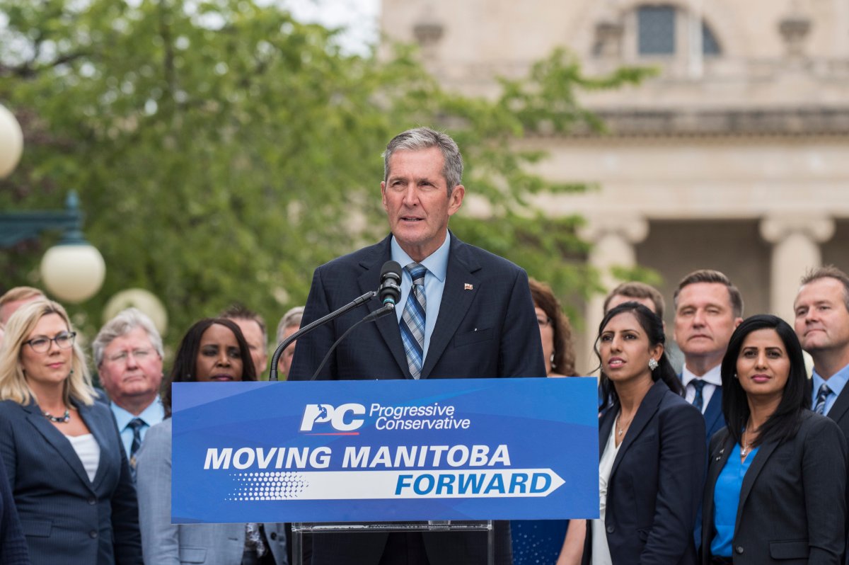 Progressive Conservative party leader Brian Pallister announces that the provincial election is underway August 12. In an election campaign with a major focus on the environment, it seems even a campaign slogan can be recycled. 