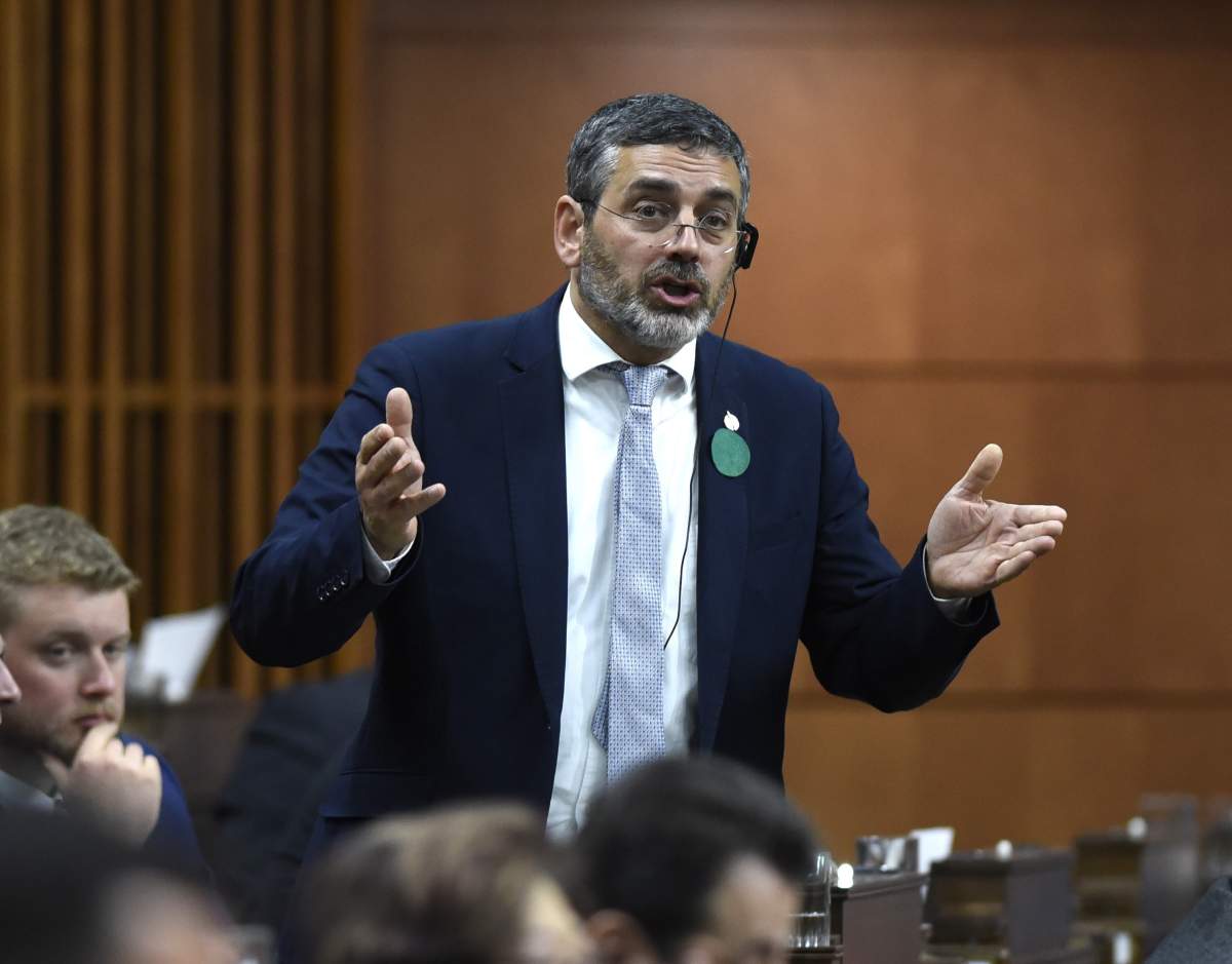 Pictured: NDP MP Pierre Nantel rises during Question Period in the House of Commons on Parliament Hill in Ottawa on Wednesday, June 5, 2019. 