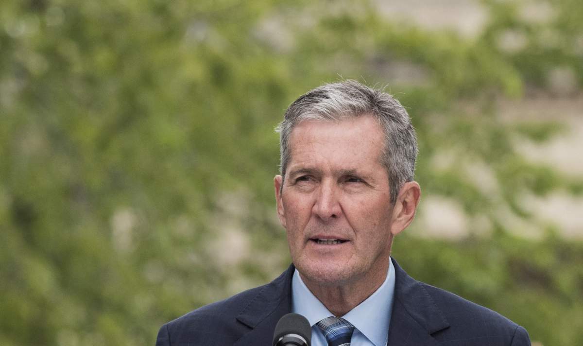 Progressive Conservative party leader Brian Pallister announces that the provincial election is underway after a visit to the Lieutenant Governor on Monday August 12, 2019 in Winnipeg. 