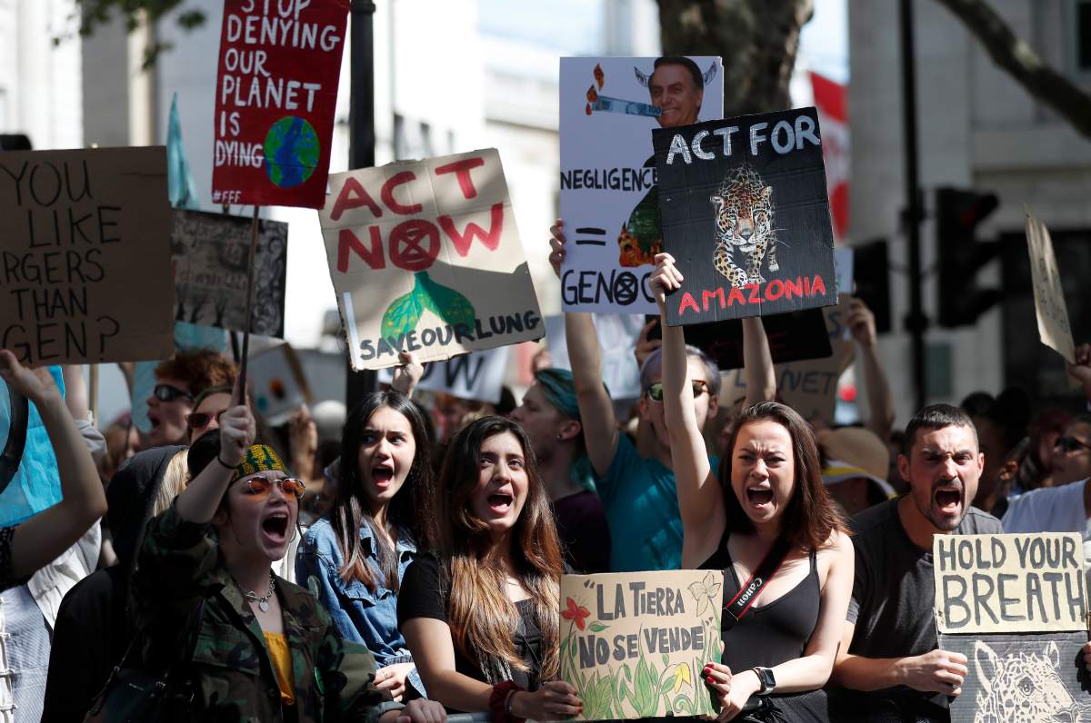 In photos: Protests at Brazilian embassies worldwide as Amazon rainforest fires rage - image