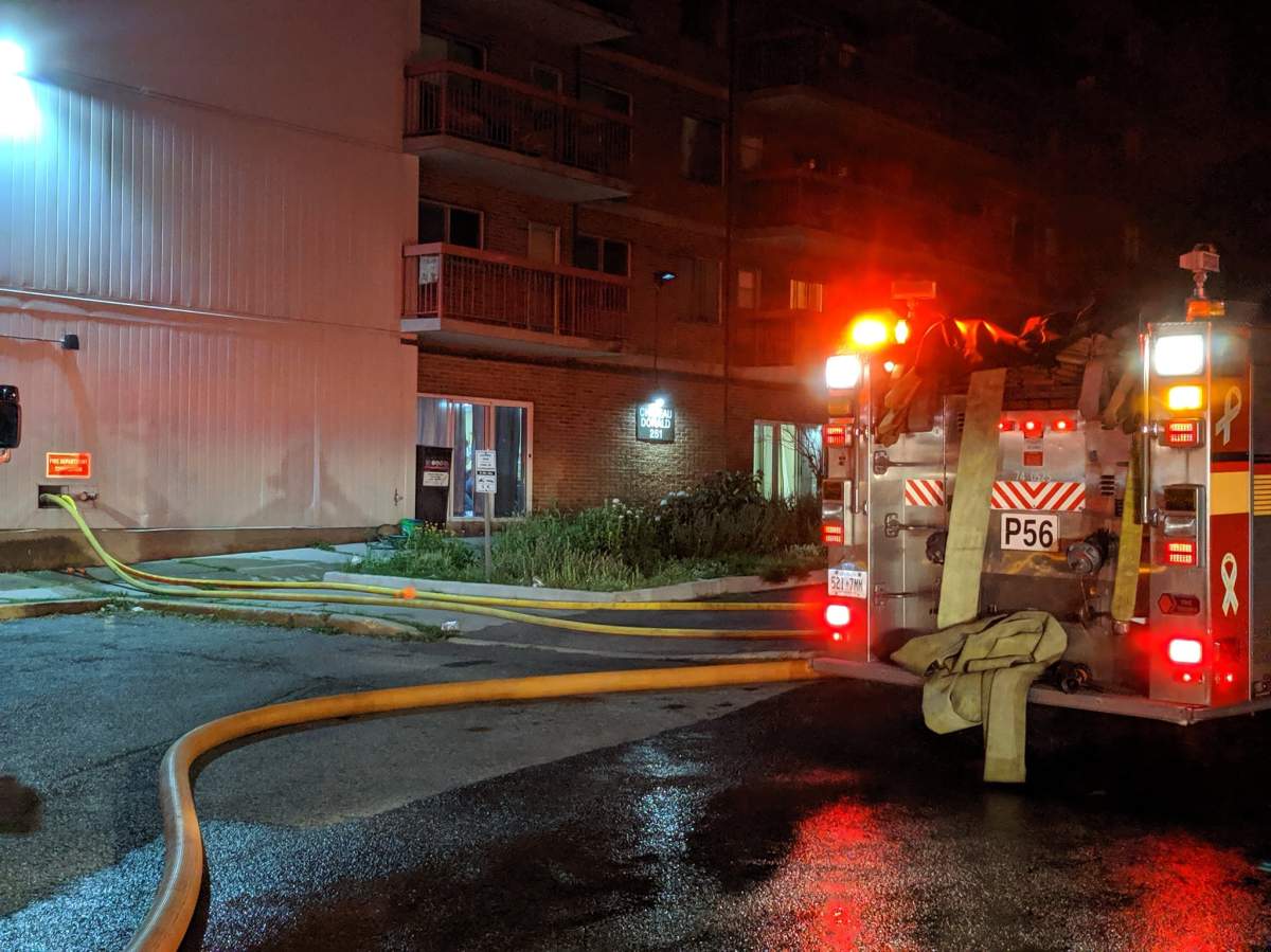 Ottawa fire say a man has died and an entire floor will be displaced after a fire in Overbrook early Friday morning.