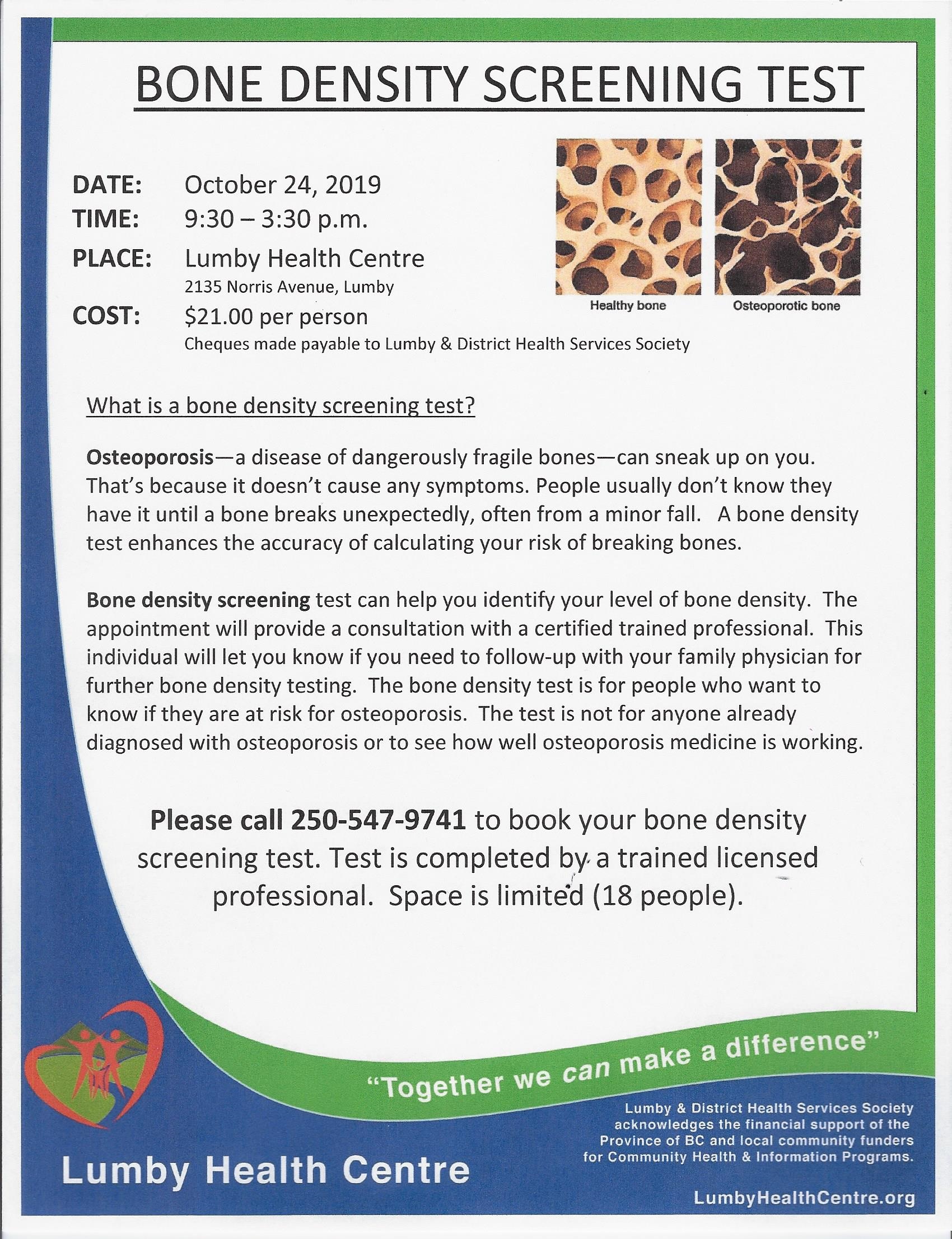 Bone Density Screening GlobalNews Events   5d65ac29034f9 