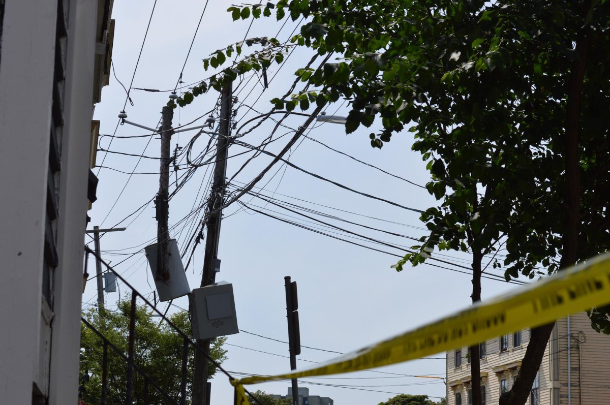 A damaged power pole appeared to be the cause of at least one outage in central Halifax on Aug. 3. 