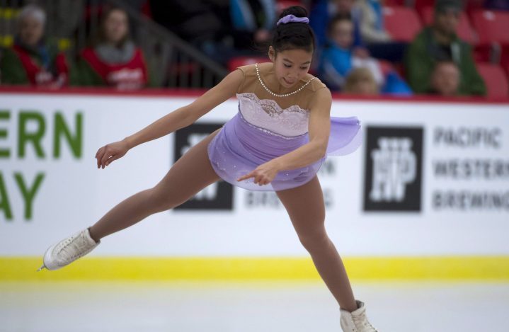 Alanna Liu, of Saskatchewan, skates in the pre-novice women free program at the Canada Winter Games in B.C. on Feb. 25, 2015.