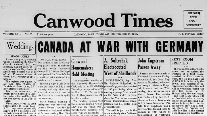 The Provincial Archives of Saskatchewan will begin to release the first digitized copies of the province’s community newspapers from 1939 to 1945. 