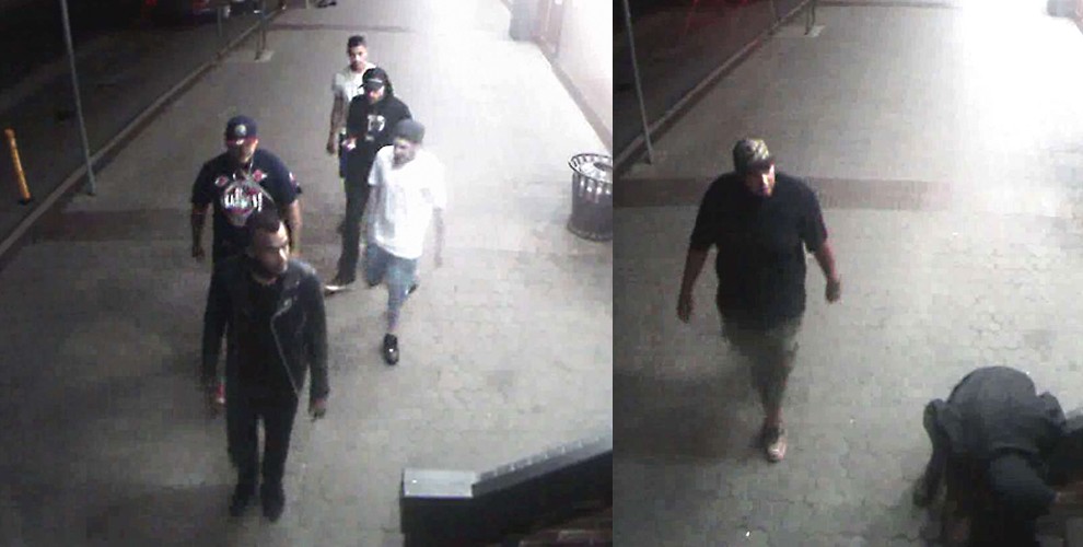 Hamilton police are looking for 6 men connected to an assault at Jackson Square.