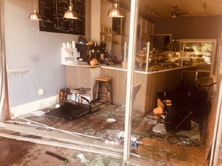 The crash also caused severe damage to the store.