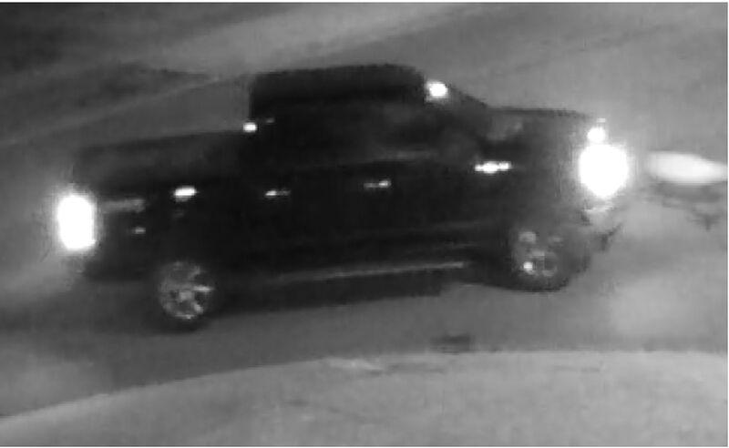 The black pickup truck involved in a shooting at Ranee Avenue and Varna Drive.