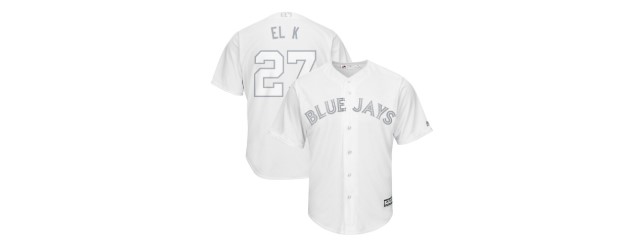 Edwin Encarnacion- Blue Jays Majestic baseball replica jersey signed