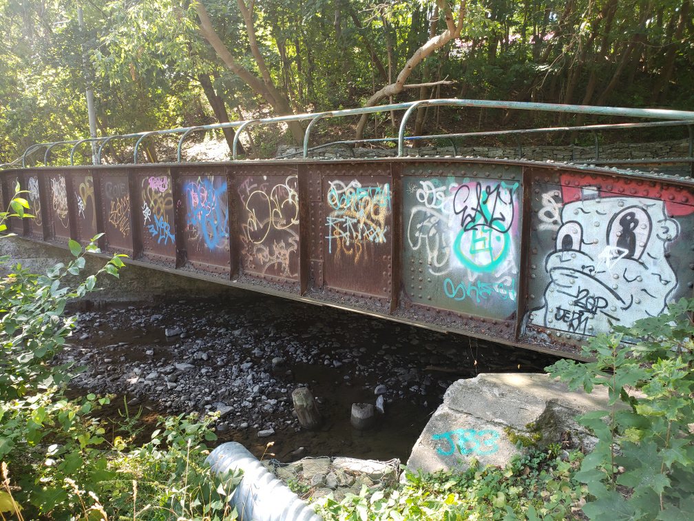The Reid Street park bridge is a popular target for graffiti.