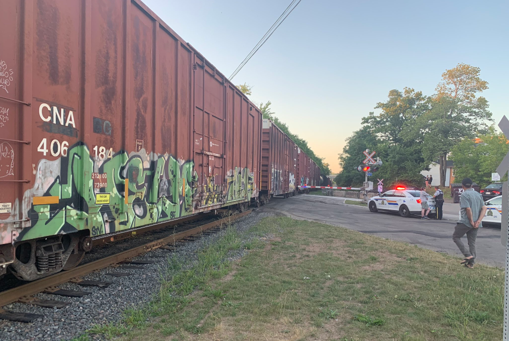 The incident took place on the train tracks north of St. George Street in Moncton. 