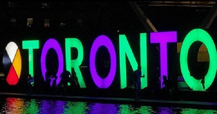 The Toronto sign in Nathan Phillips Square.