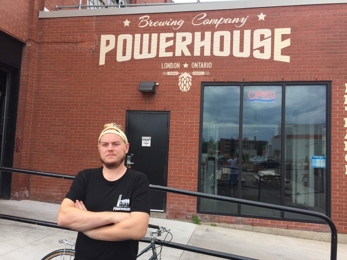Chris Patterson stands outside his work, Powerhouse Brewing Company, in London, Ont. on Aug. 15, 2019.
