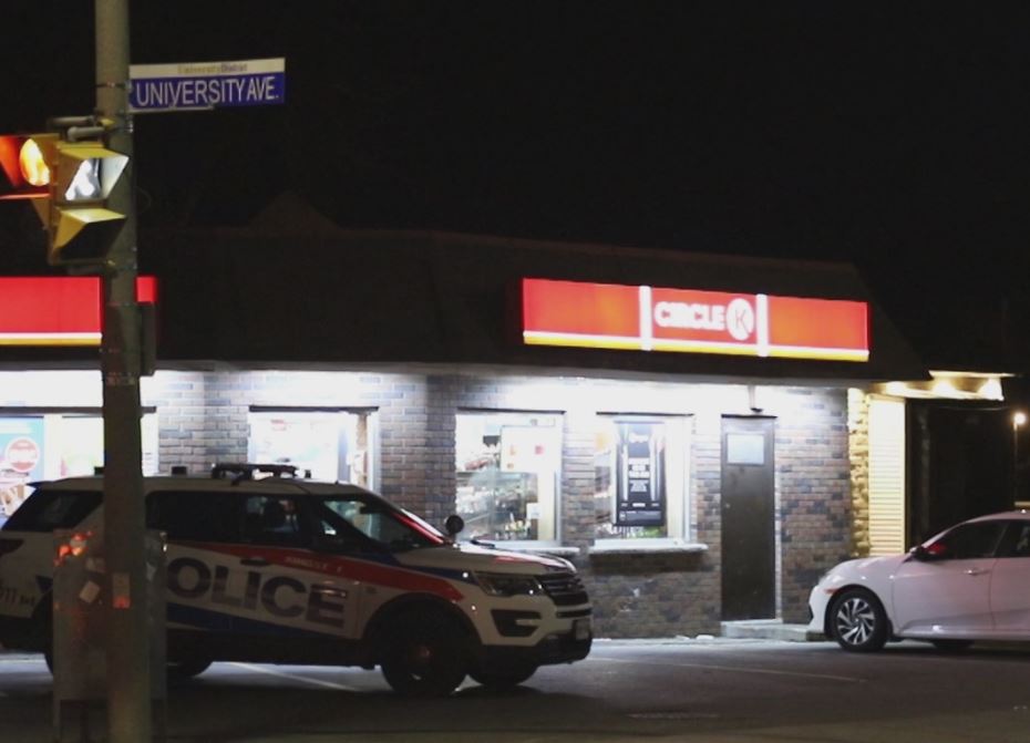 Kingston police arrested an 18-year-old man in connection with an armed robbery early Monday morning a short time after the incident.