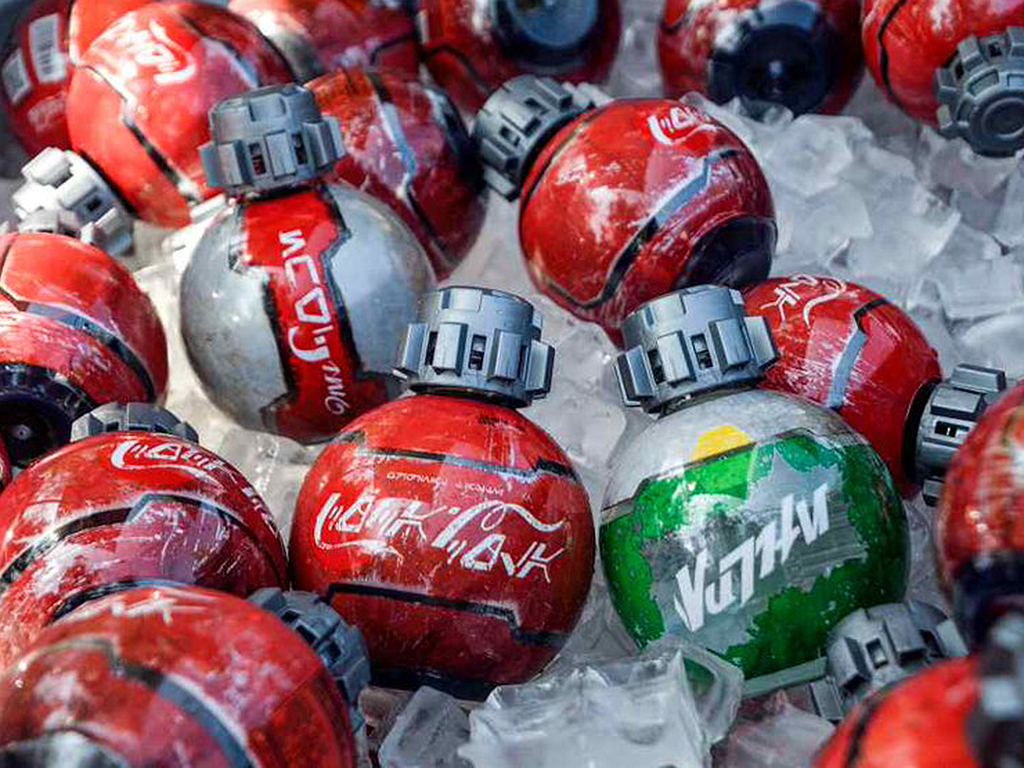 Star Wars-inspired Coca-Cola bottles created in partnership of Coca Cola and Disney for the 'Star Wars: Galaxy's Edge' park in Disney World Orlanda in Orlanda, Fla.