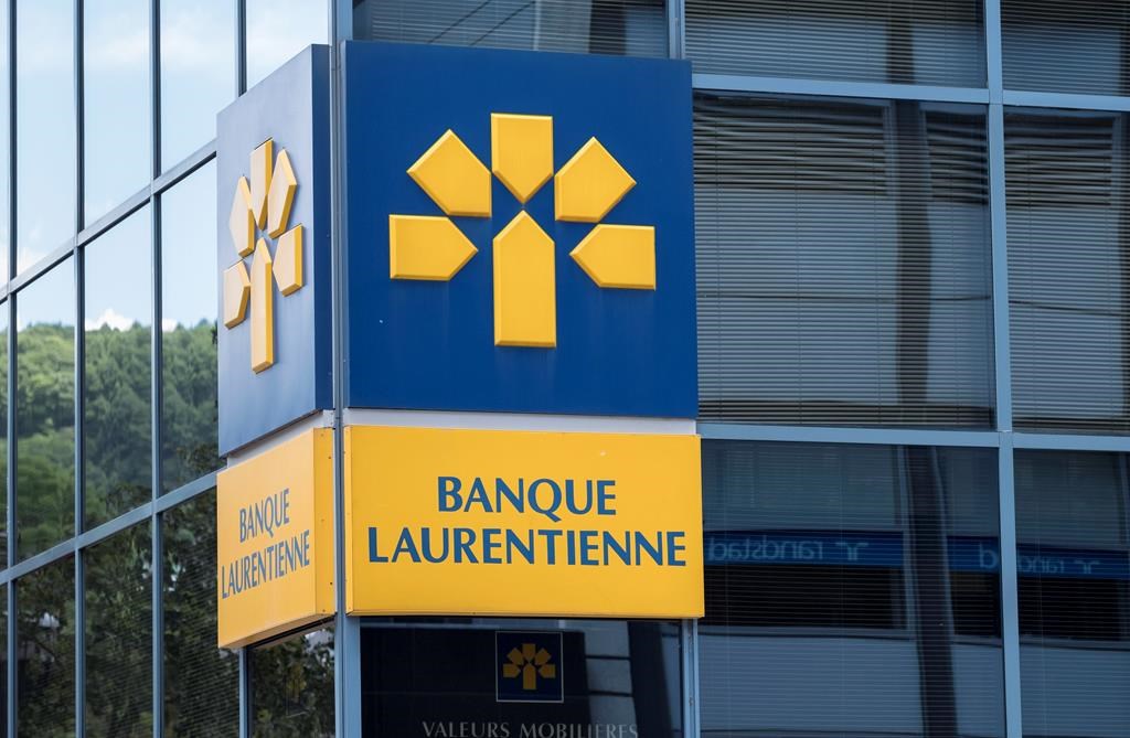 The Banque Laurentienne or Laurentian Bank logo is pictured Tuesday, June 21, 2016 in Montreal.