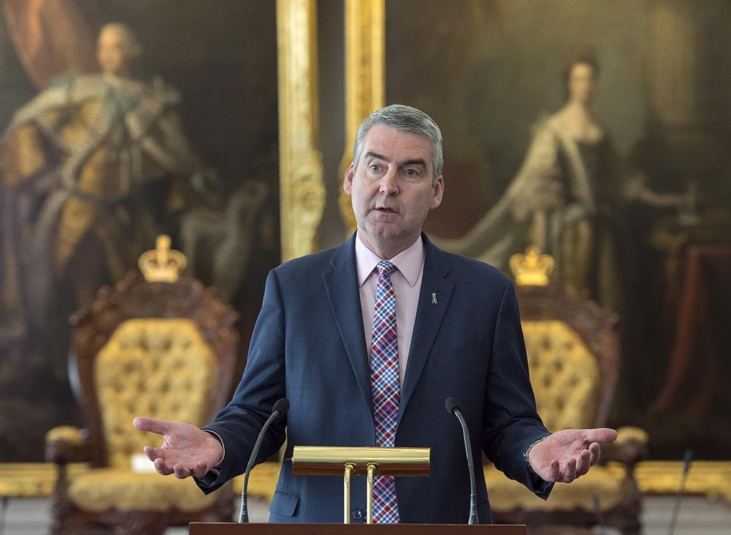 Premier Stephen McNeil attends a bill briefing at the legislature in Halifax on April 2, 2019.