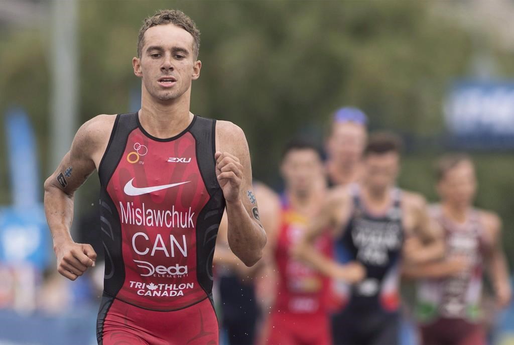 Tyler Mislawchuk of Canada competes during the ITU World Triathlon Series race in Montreal, Sunday, August 26, 2018. Tyler Mislawchuk races with his heart. Adding his head has made for a breakout triathlon season.So far in 2019, the 25-year-old Manitoban won his first career World Cup races, earned his first world triathlon series podium and was victorious in a Tokyo 2020 test race.