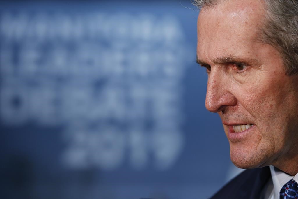 Progressive Conservative Party of Manitoba and Premier Brian Pallister, at a leaders' debate at CBC in Winnipeg, Wednesday, August 28, 2019. Manitobans go to the polls Sept. 10. THE CANADIAN PRESS/John Woods.