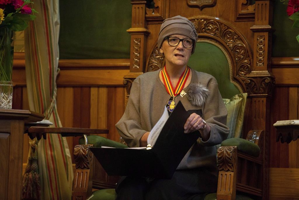 Lieutenant Governor of New Brunswick Jocelyne Roy Vienneau delivers the Throne Speech at the New Brunswick Legislature in Fredericton, N.B., on Tuesday, Nov. 20, 2018.