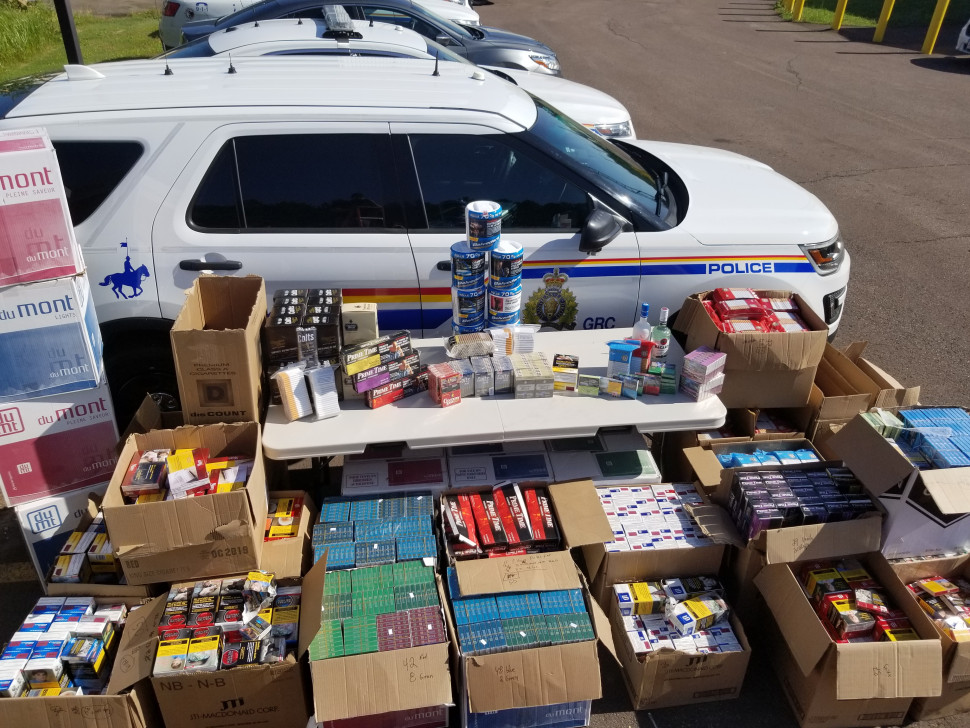 More than 300,000 unstamped cigarettes were reportedly seized by police in New Brunswick on Aug. 16.