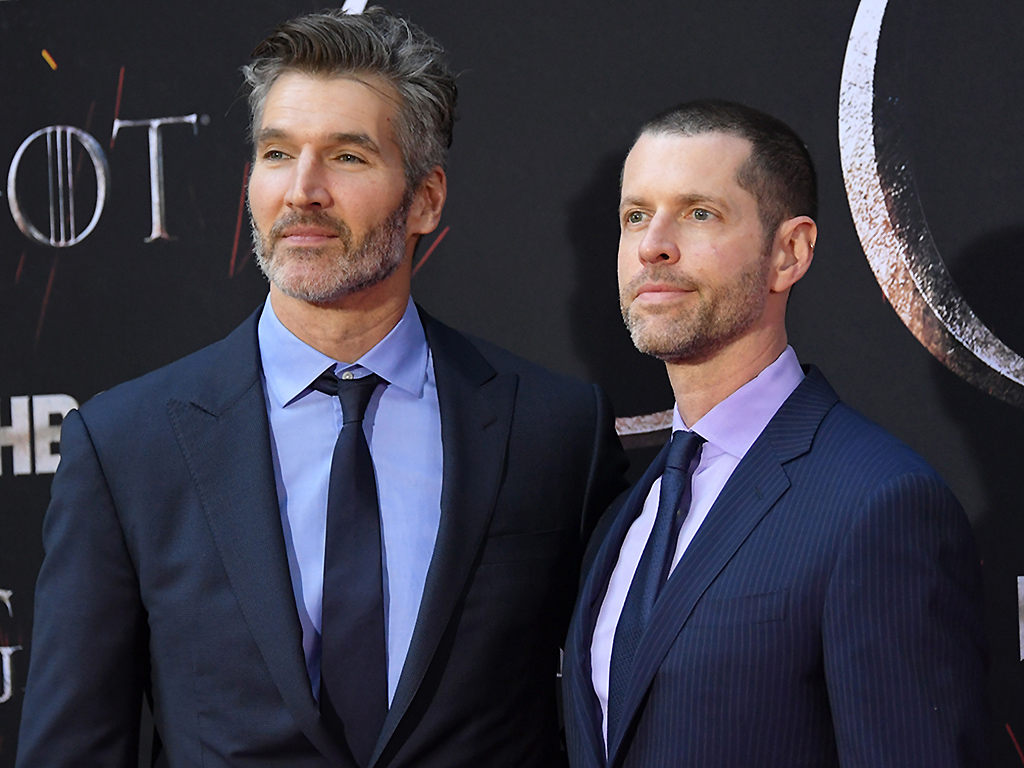 David Benioff and D. B. Weiss attend the 'Game Of Thrones' Season 8 premiere on April 3, 2019 in New York City.