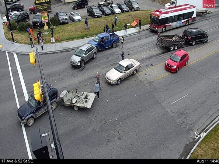 Multi-vehicle crash on 17 Avenue SE by 52 Street Sunday August 11.