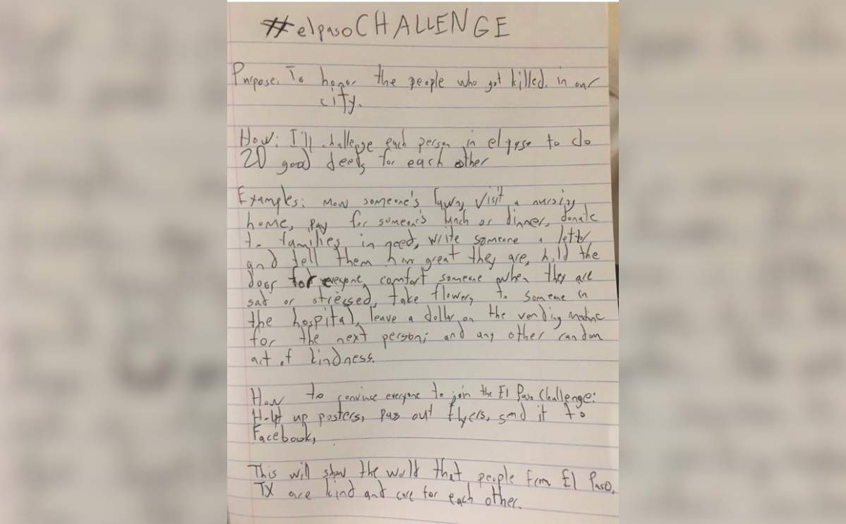 11-year-old starts #ElPasoChallenge to help heal community after shooting - image
