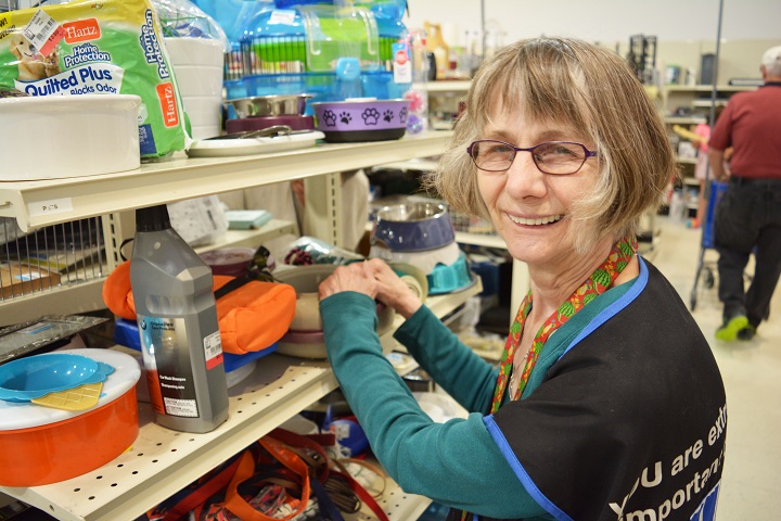 Elaine Wenger working at Goodwill.