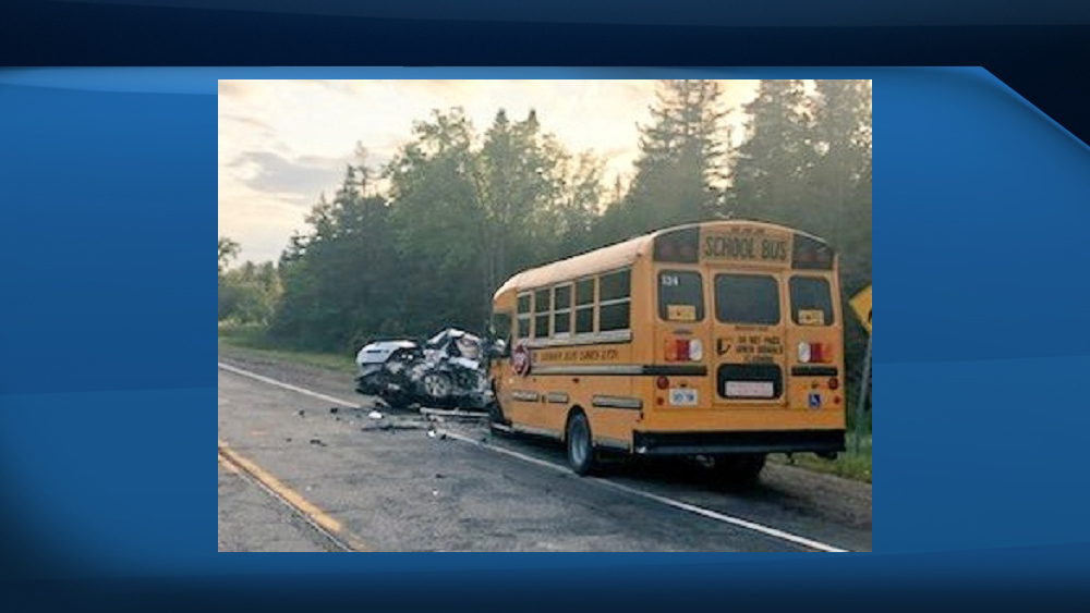 Wellington County OPP say a collision involving a school bus in Erin has killed a 21-year-old man.