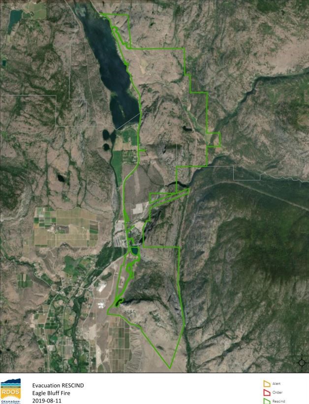 An outline of the properties that were affected by the evacuation alert.