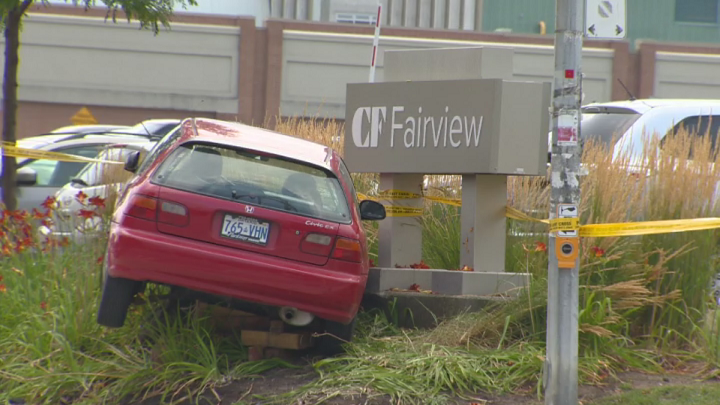 The scene of the collision near Fairview Mall Saturday afternoon.