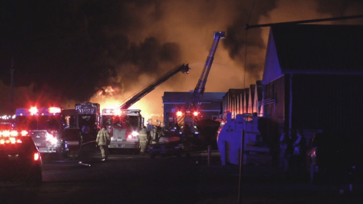 Fire crews responded to a major fire at Pioneer Flower Farms in St. Catherines Friday night.