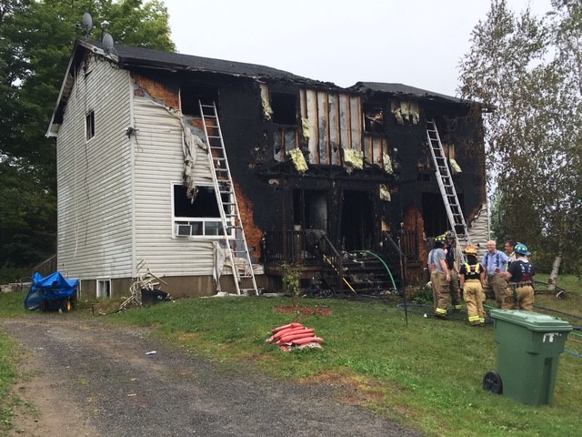 A fire heavily damaged a duplex on Kingsclear First Nation on Friday, Aug. 9, 2019.