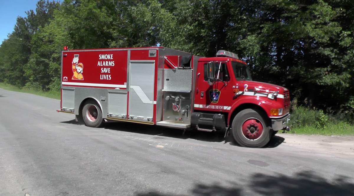 Trent Lakes firefighters battled a brush fire on Flynns Road on Wednesday.